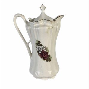 1900’s Nippon Japan chocolate Pot w/red Roses, lid